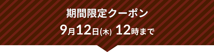 期間限定クーポン9月12日(木)12時まで